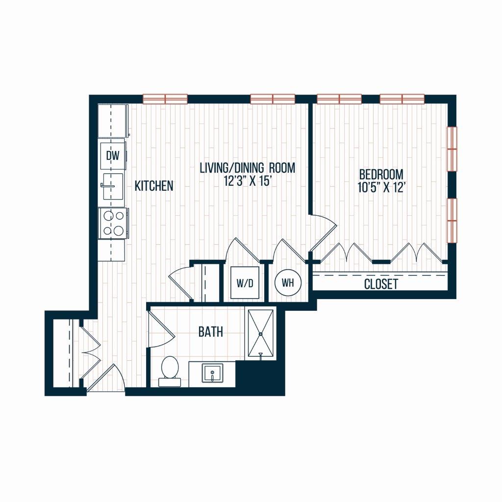 Capitol Rose Luxury Apartments in Washington, DC A20 A Floor Plan